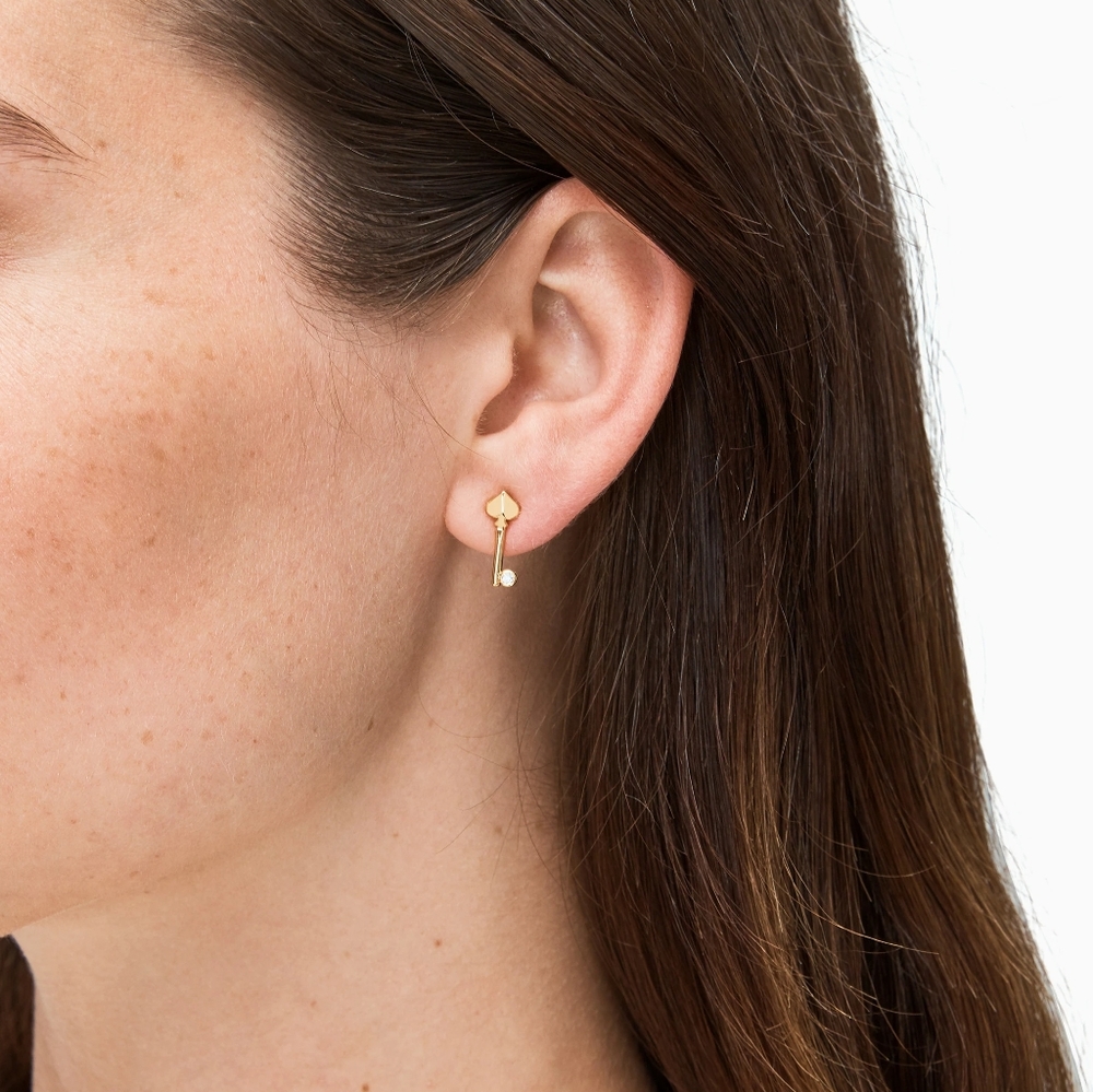 🆕 Kate Spade Lock & Spade Pave Lock Earrings - Picture 6 of 7
